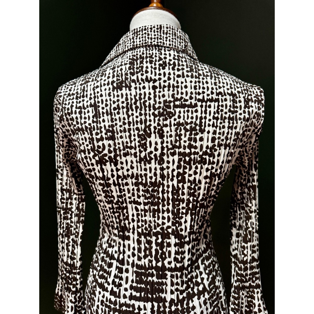 NWOT Apt. 9 Brown & White Accordion Bell Sleeve Top Women's S - Picture 6 of 9